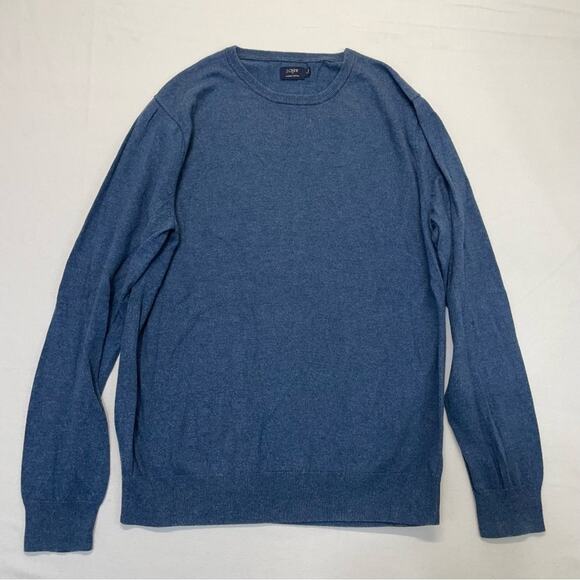 J. Crew Sweater blue crewneck harbor cotton men’s Size Large - Picture 6 of 7